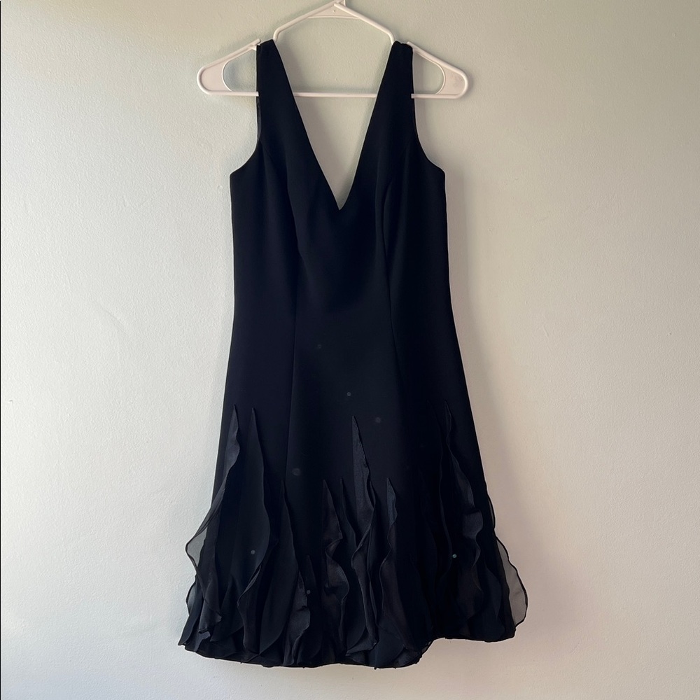 White House Black Market Black V-Neck Mini Dress